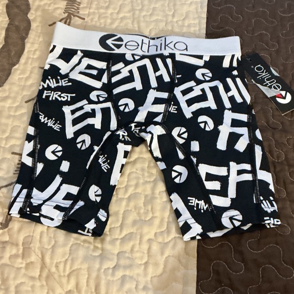 Ethika Bold Black and White Logo Boxer Briefs - Picture 1 of 4